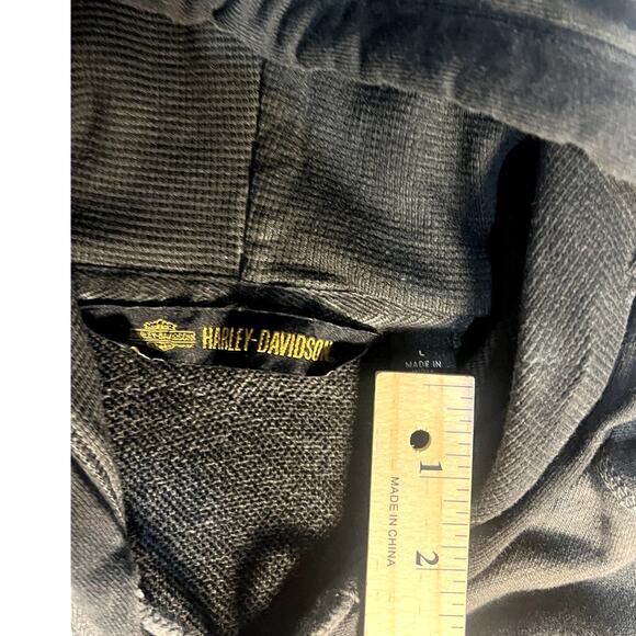 Harley-Davidson Men’s Zip-Up Grey Hooded Sweatshirt Size Large - Picture 4 of 10